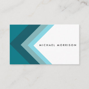 Carte De Visite Blue mint arrow geometric modern minimal design