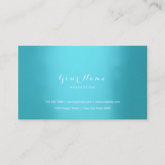 Carte De Visite Blue Ocean Turquoise Aquamarine Delicate Vip Noir (Devant)