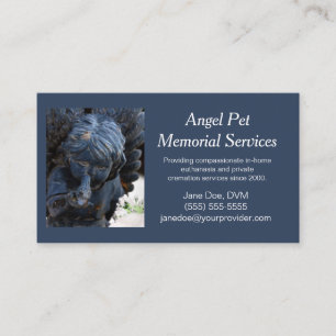 Carte De Visite Blue Pet Guardian Angel Memorial Services