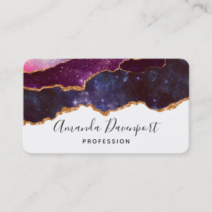 Carte De Visite Blue & Purple Space & Stars Agate moderne