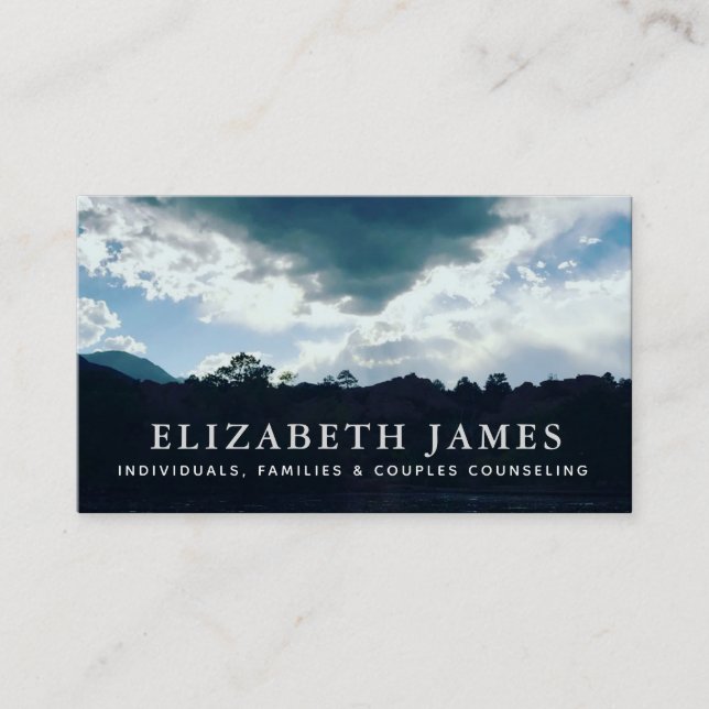 Carte De Visite Blue Sky Mountain Silhouette Santé mentale (Devant)