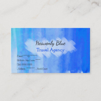 Carte De Visite Blue sky / ocean watercolor summer name card