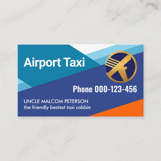 Carte De Visite Blue Sky Runings Airport Taxi (Devant)