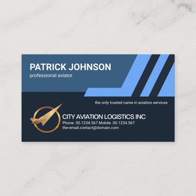 Carte De Visite Blue Sky Upward Lines Aviation Logistics (Devant)