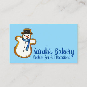 Carte De Visite Blue Snowman Sucre Cookie Boulangerie Pâtisserie C