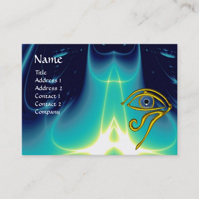Carte De Visite BLUE TALISMAN, turquoise vibrant, aqua, noir, blan (Devant)