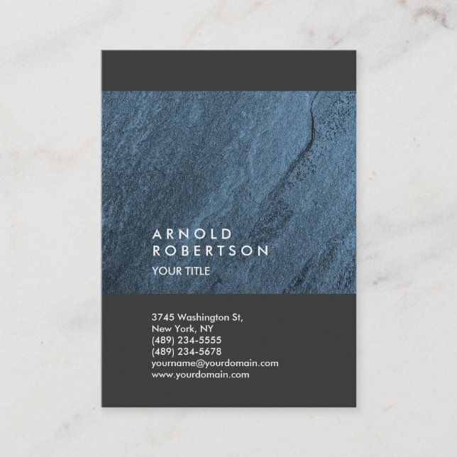 Carte De Visite Blue Wall Design tendance Grand professionnel (Devant)