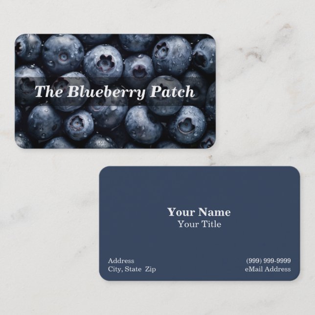 Carte De Visite Blueberry / Blueberries / Fruit (Devant / Derrière)