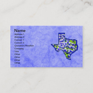 CARTE DE VISITE BLUEBONNETS DE TEXAS
