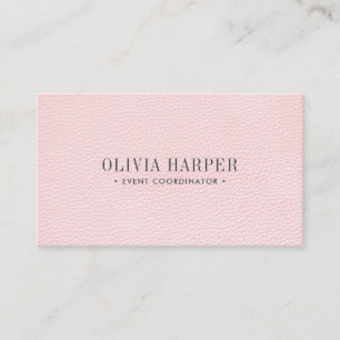 Carte De Visite Blush Chic  Revêtement en cuir élégant