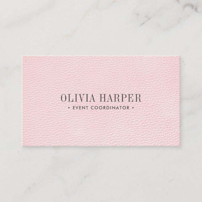 Carte De Visite Blush Chic| Revêtement en cuir élégant (Devant)