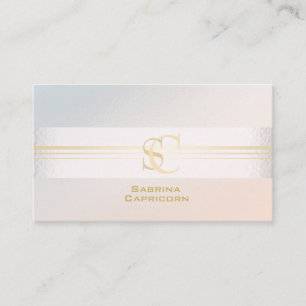 Carte De Visite Blush Élégant Monogramme Perle Professionnel