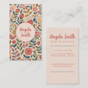 Carte De Visite Blush Floral Moderne