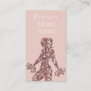 Carte De Visite Blush & Gold Personal Trainer Médias sociaux