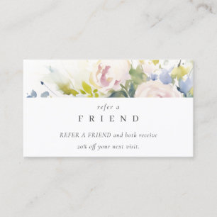 Carte De Visite Blush Lilac Rose Floral Bunch Référer Un Ami