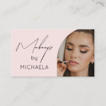 Blush Pink Black Script Photo Makeup