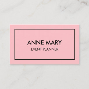 Carte De Visite Blush Pink Girly Trendy Event Planner Modern Cool