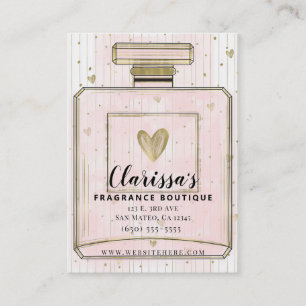 Carte De Visite Blush Pink & Gold Paris Parfum Fragrance Boutique