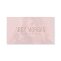 Blush Pink Modern Photo Makeup Business Card
