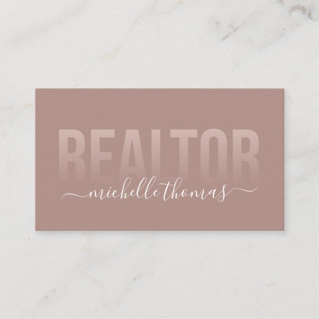 Carte De Visite Blush Pink Realer Immobilier Photo professionnelle (Devant)