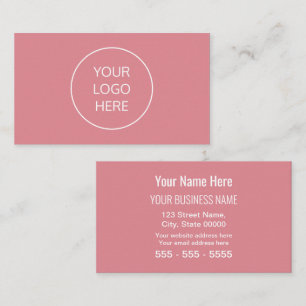 Carte De Visite Blush Pink Simple Modern Ajouter Votre Logo