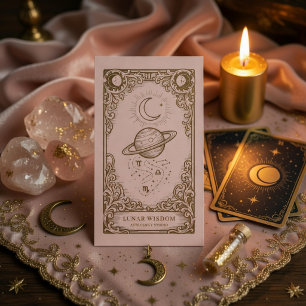Carte De Visite Blush Rose Doré Astrologie Luxe Céleste