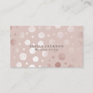 Carte De Visite Blush Rose Faux Rose Gold Elegant Artiste maquilla