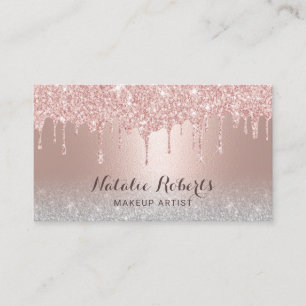 Carte De Visite Blush Rose Gold Drives Maquillage Artiste Beauté 