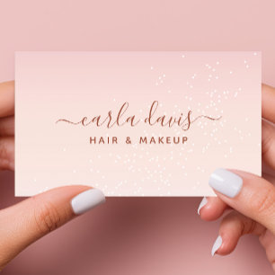Carte De Visite Blush Rose Pastel Ombré Paillettes Maquilleuse