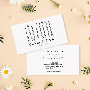 Carte De Visite Bobby Pins Coiffeur Stylo Salon de coiffure Coiffe