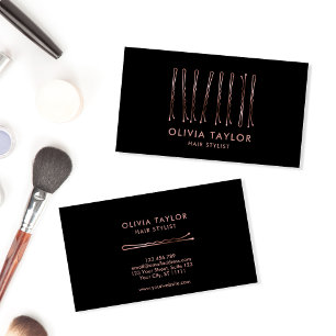 Carte De Visite Bobby Pins Coiffeur Stylo Salon de coiffure Coiffe