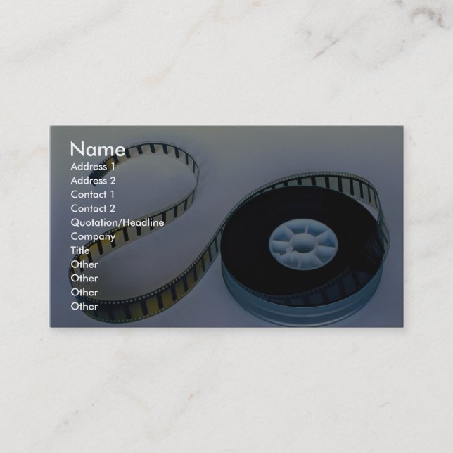 Carte De Visite bobine de film en blanc de 35mm (Devant)