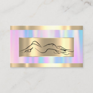 Carte De Visite Body Massage SPA Wellness Code Logo Rose Bleu