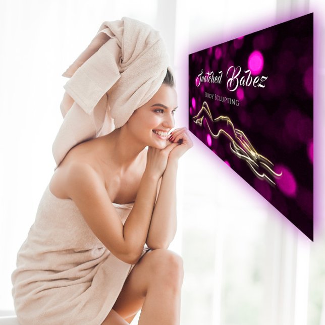 Carte De Visite Body Sclupting Beauty Gold Logo Massage Studio (Body Sclupting Beauty Gold Logo Massage Studio Business Card)