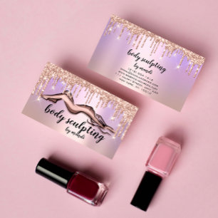 Carte De Visite Body Sculpting Beauté Logo Parties scintillant Ros