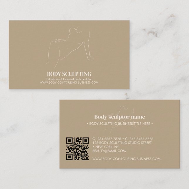 Carte De Visite Body sculpting contouring spa aesthetic qr (Devant / Derrière)