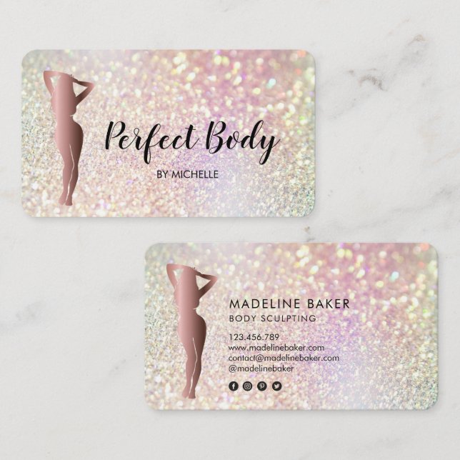 Carte De Visite Body Sculpting Fitness Linergie Entraîneur de tail (Devant / Derrière)