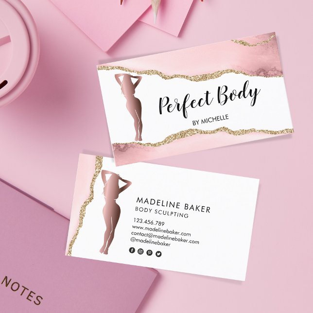Carte De Visite Body Sculpting Fitness Linergie Entraîneur de tail (Créateur téléchargé)