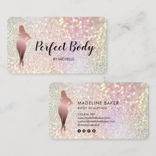 Carte De Visite Body Sculpting Fitness Linergie Entraîneur de tail (Devant / Derrière)