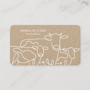 Carte De Visite Boeuf blanc et kraft mobile