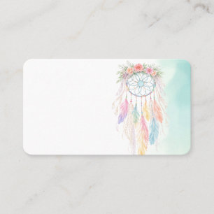 Carte de visite Bohème Cottage Shabby Chic Plumes
