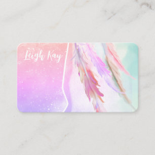 Carte de visite Bohème Cottage Shabby Chic Plumes