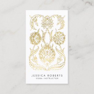 Carte De Visite Bohème Faux Gold Foil Moderne tendance Floral