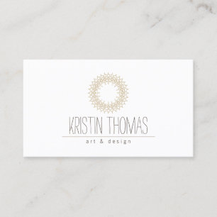 Carte de visite Bohemian Gold Sun Mandala Designer