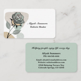 Carte De Visite Boho Artistic Rose Meditative Business Card