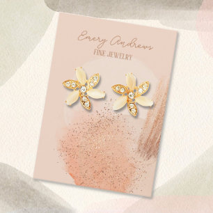 Carte De Visite Boho Beige Designer Bijoux Écran Porte-oreilles