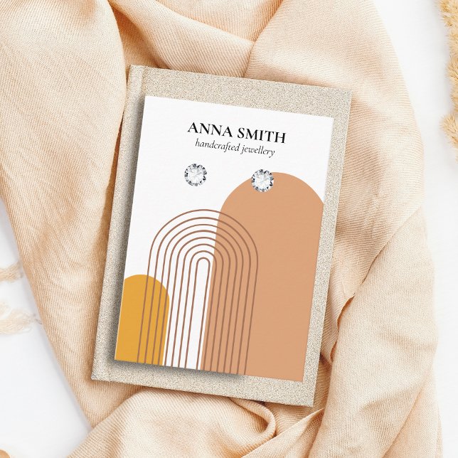 Carte De Visite Boho Beige Terre Écran Moderne Écran d'oreille (Créateur téléchargé)