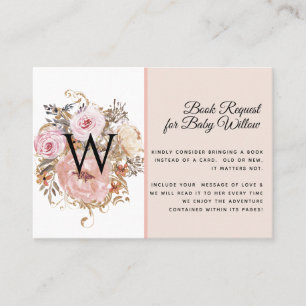 Carte De Visite BOHO Blush Peach Floral Baby showers Livres