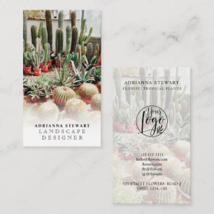 Carte De Visite Boho cactus photo logo designer paysage