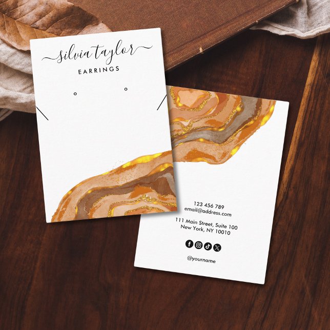 Carte De Visite Boho Calligraphie Elevant Écran de collier (Créateur téléchargé)